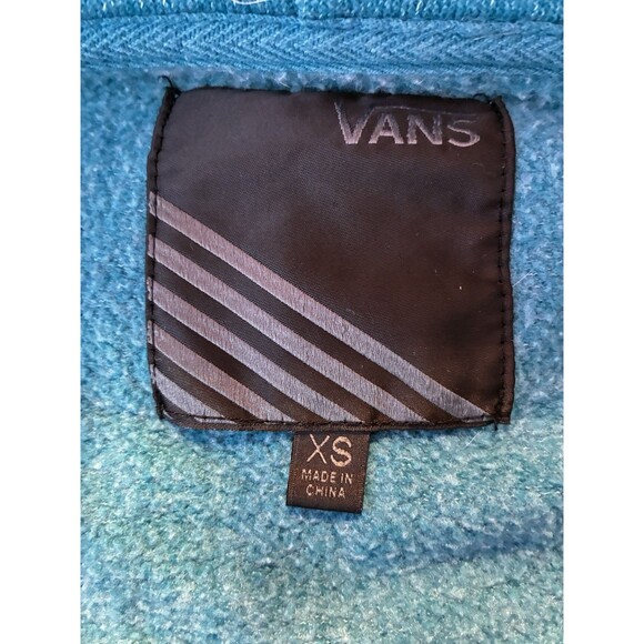 Vans Full Zip Hoodie Women XS Teal Blue Heather Logo Sweatshirt - Picture 6 of 10